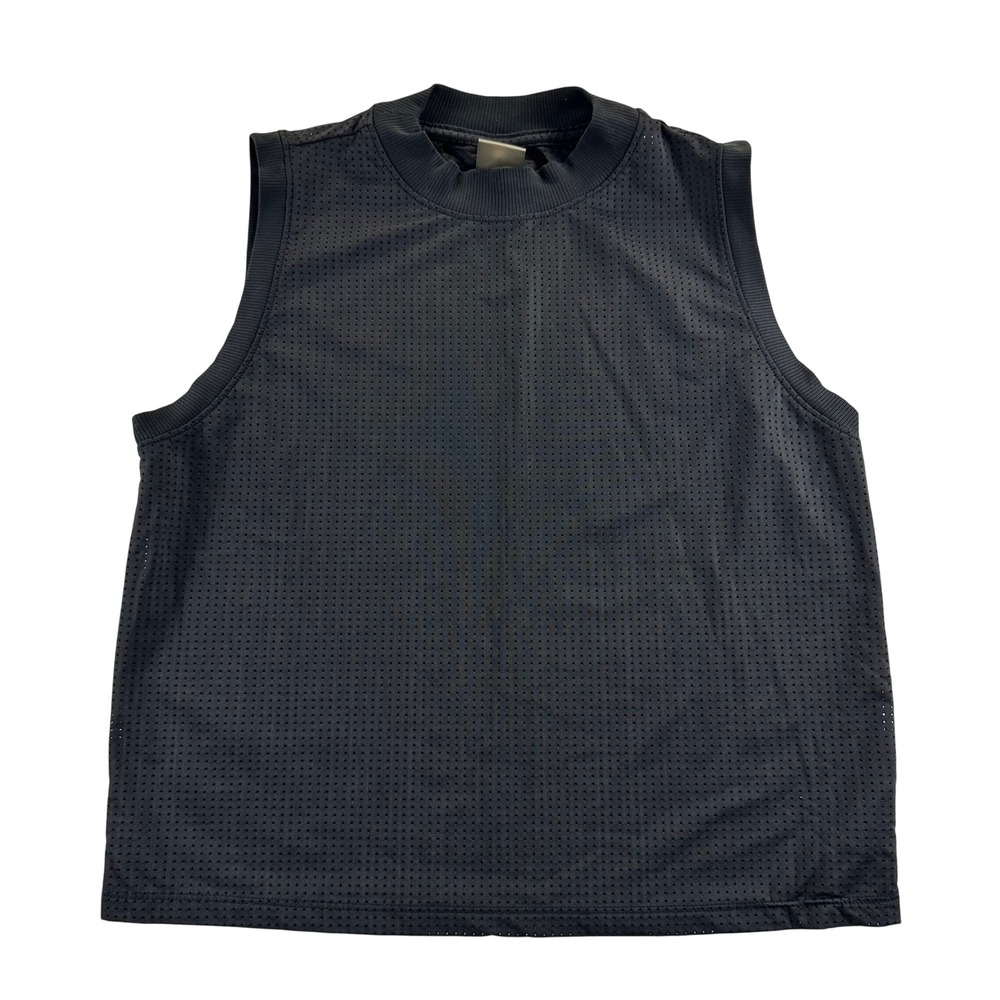 CALIA Womens Small Black Mesh Mock Neck Sleeveless Athletic Tank Top Gym Yoga